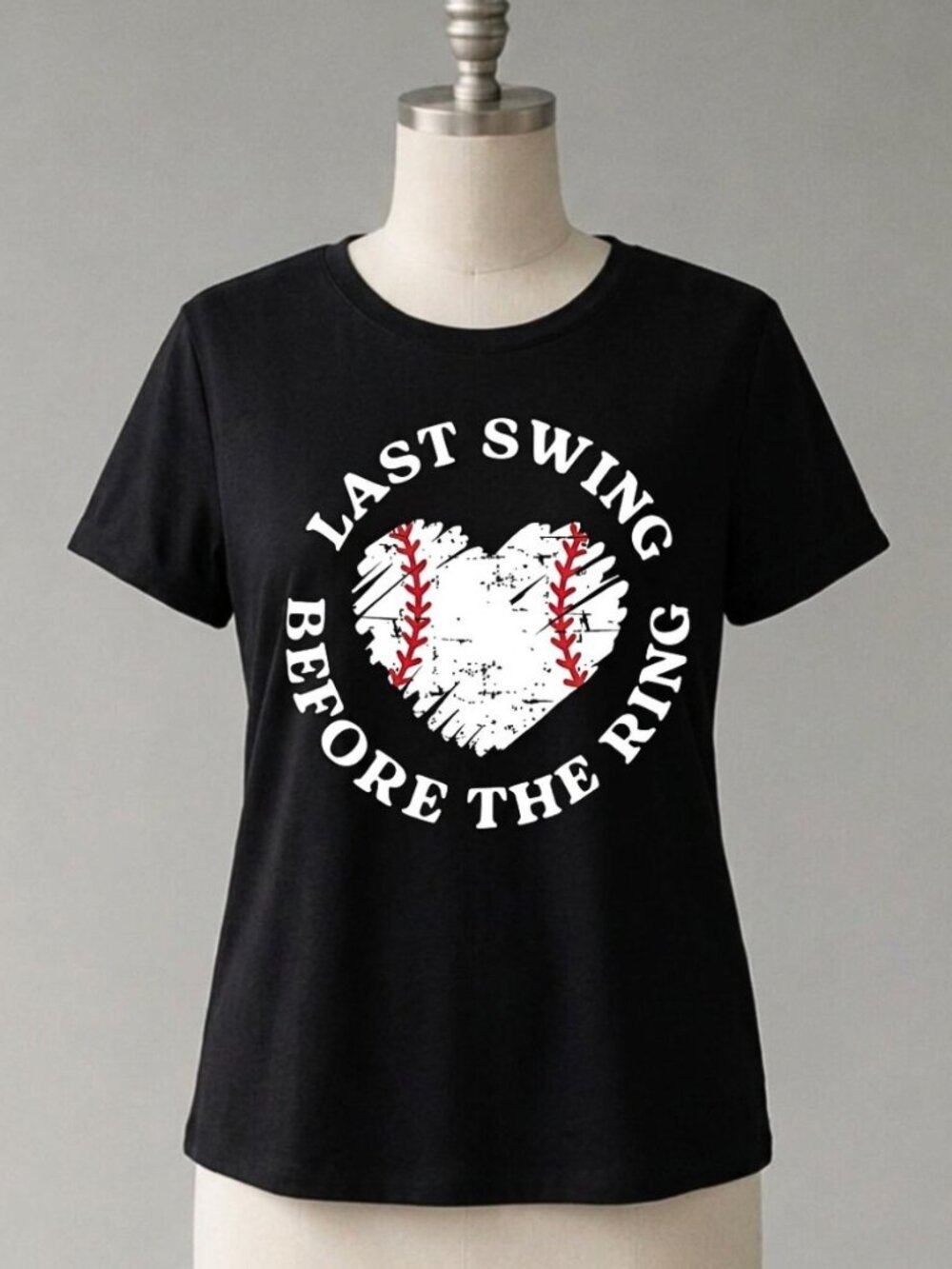 Last Swing Before the Ring Black Bachelorette Baseball T-Shirt | XL